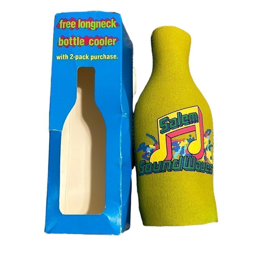 Beer Bottle Koozie SALEM Cigarette Soundwaves Cooler Longneck Vintage 1990